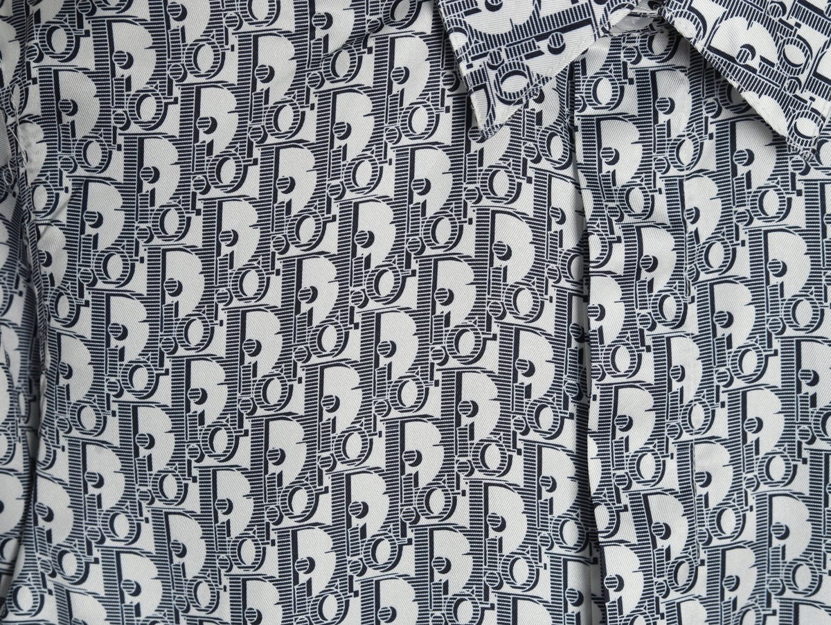 Dior 25SS Oblique Allover Print Gray Long-Sleeve Shirt