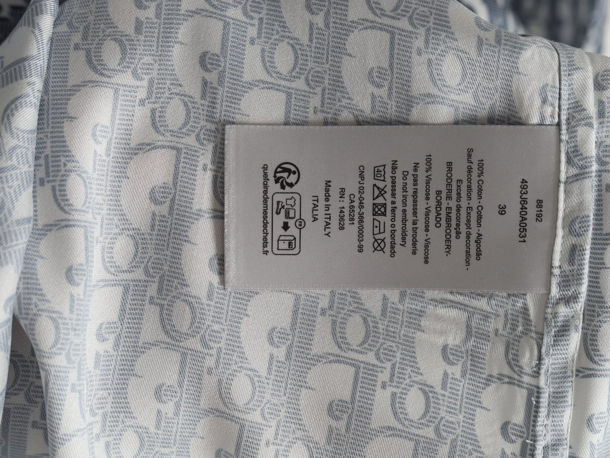 Dior 25SS Oblique Allover Print Gray Long-Sleeve Shirt