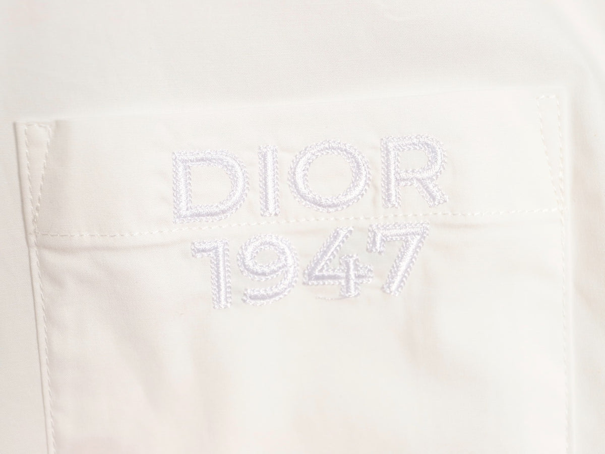 Dior 25SS 1947 Embroidered Pocket White Long-Sleeve Shirt