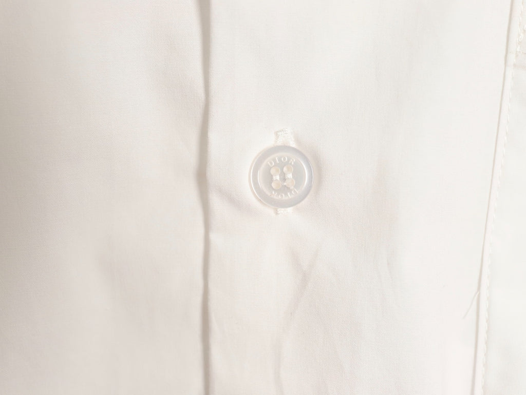 Dior 25SS 1947 Embroidered Pocket White Long-Sleeve Shirt