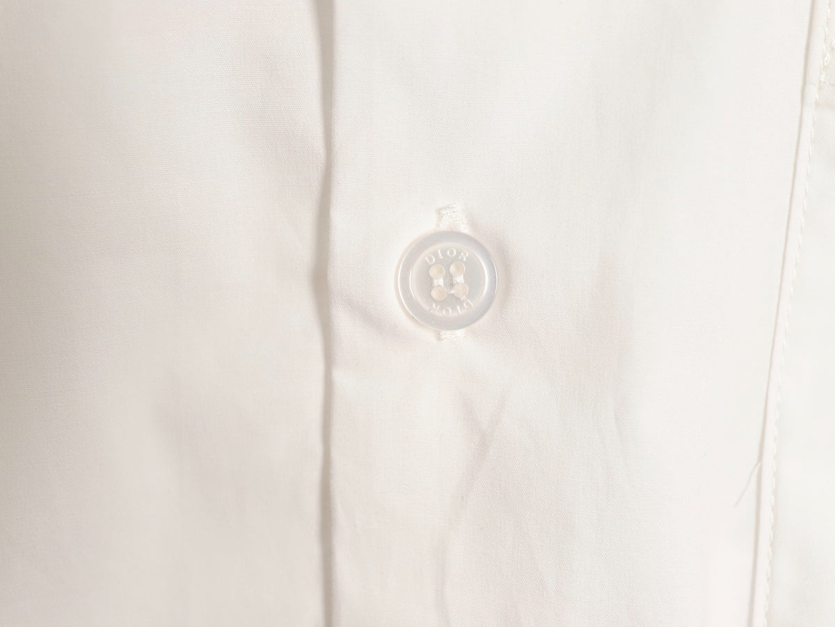 Dior 25SS 1947 Embroidered Pocket White Long-Sleeve Shirt