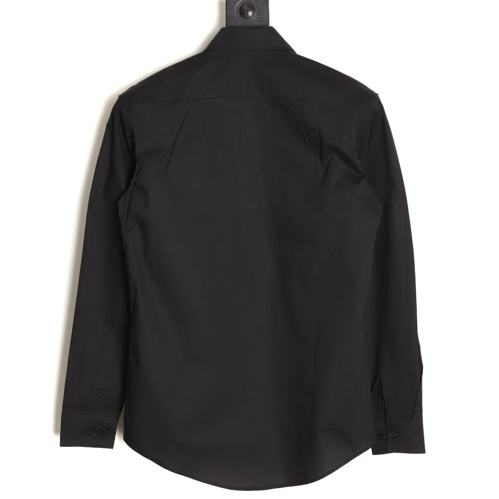 Dior 25SS 1947 Embroidered Pocket Black Long-Sleeve Shirt