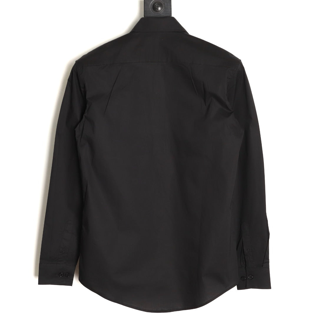 Dior 25SS 1947 Embroidered Pocket Black Long-Sleeve Shirt