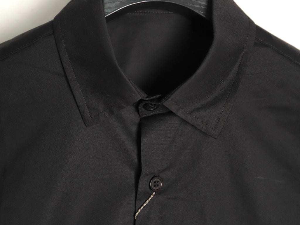 Dior 25SS 1947 Embroidered Pocket Black Long-Sleeve Shirt