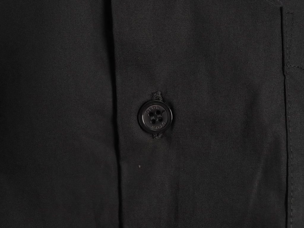 Dior 25SS 1947 Embroidered Pocket Black Long-Sleeve Shirt
