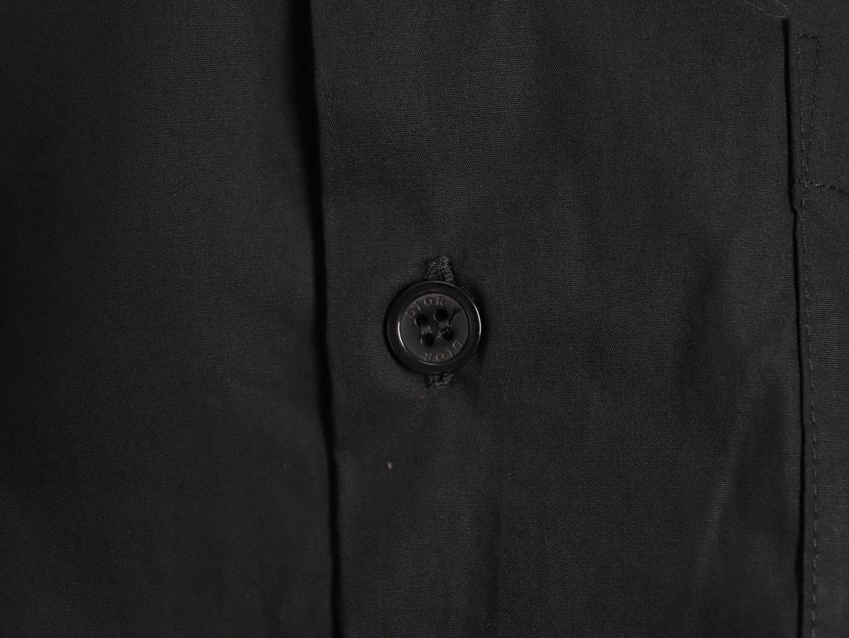Dior 25SS 1947 Embroidered Pocket Black Long-Sleeve Shirt