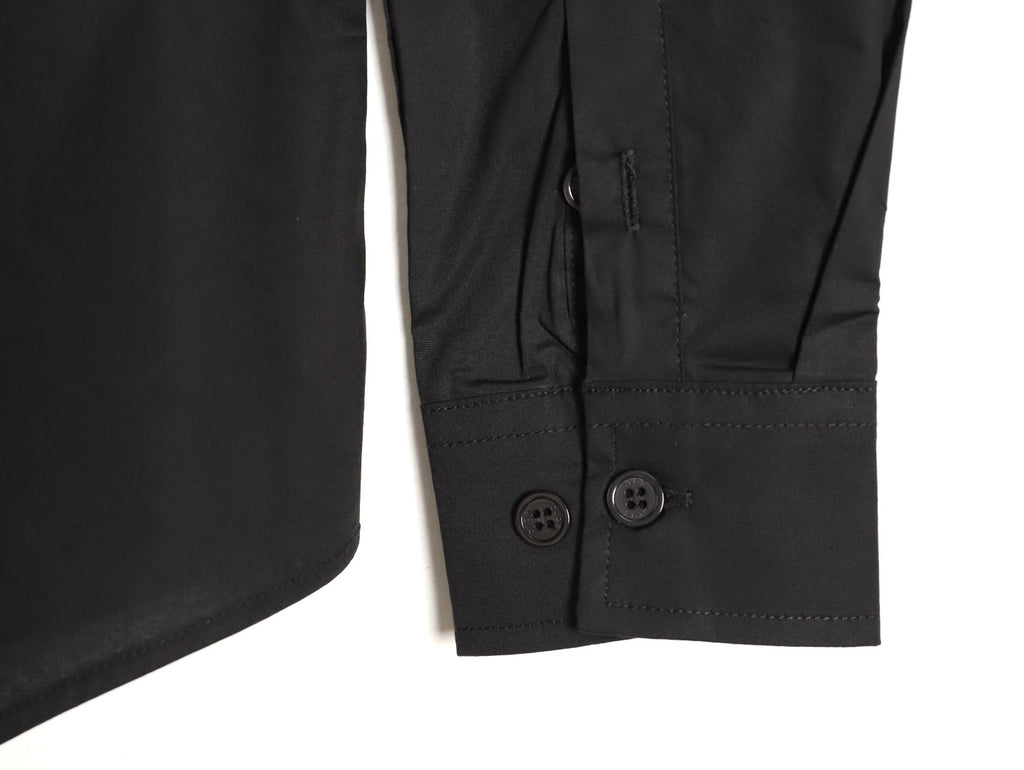 Dior 25SS 1947 Embroidered Pocket Black Long-Sleeve Shirt