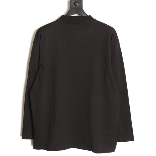 Balenciaga 26FW Tape-Effect Logo Black Long-Sleeve T-Shirt