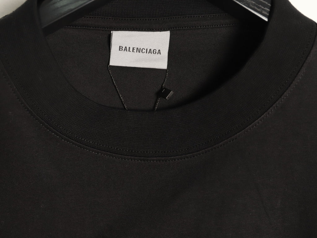 Balenciaga 26FW Tape-Effect Logo Black Long-Sleeve T-Shirt