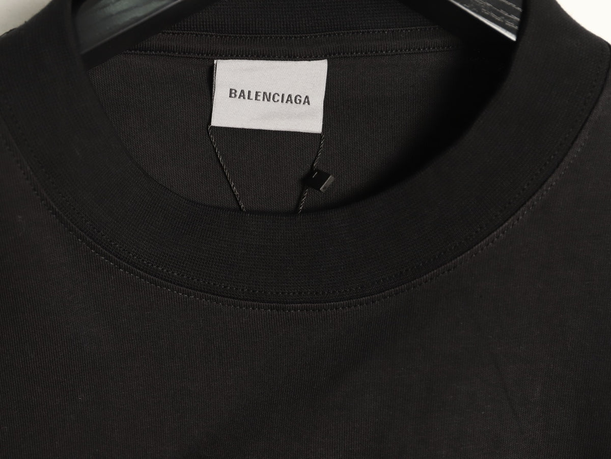 Balenciaga 26FW Tape-Effect Logo Black Long-Sleeve T-Shirt