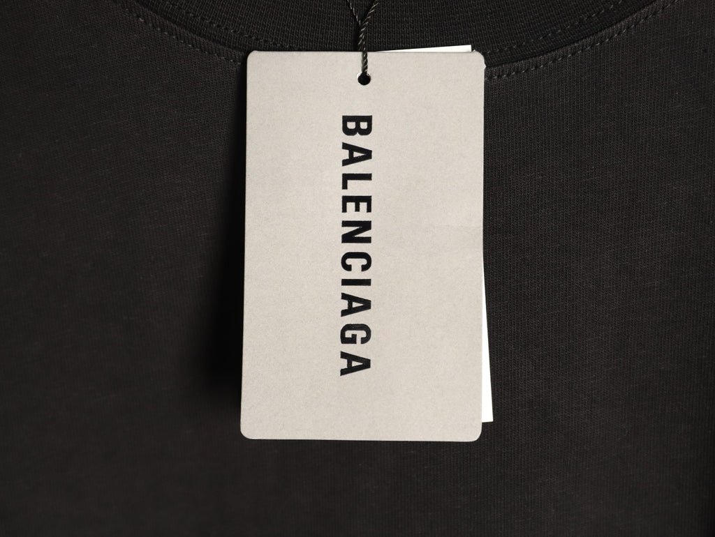 Balenciaga 26FW Tape-Effect Logo Black Long-Sleeve T-Shirt