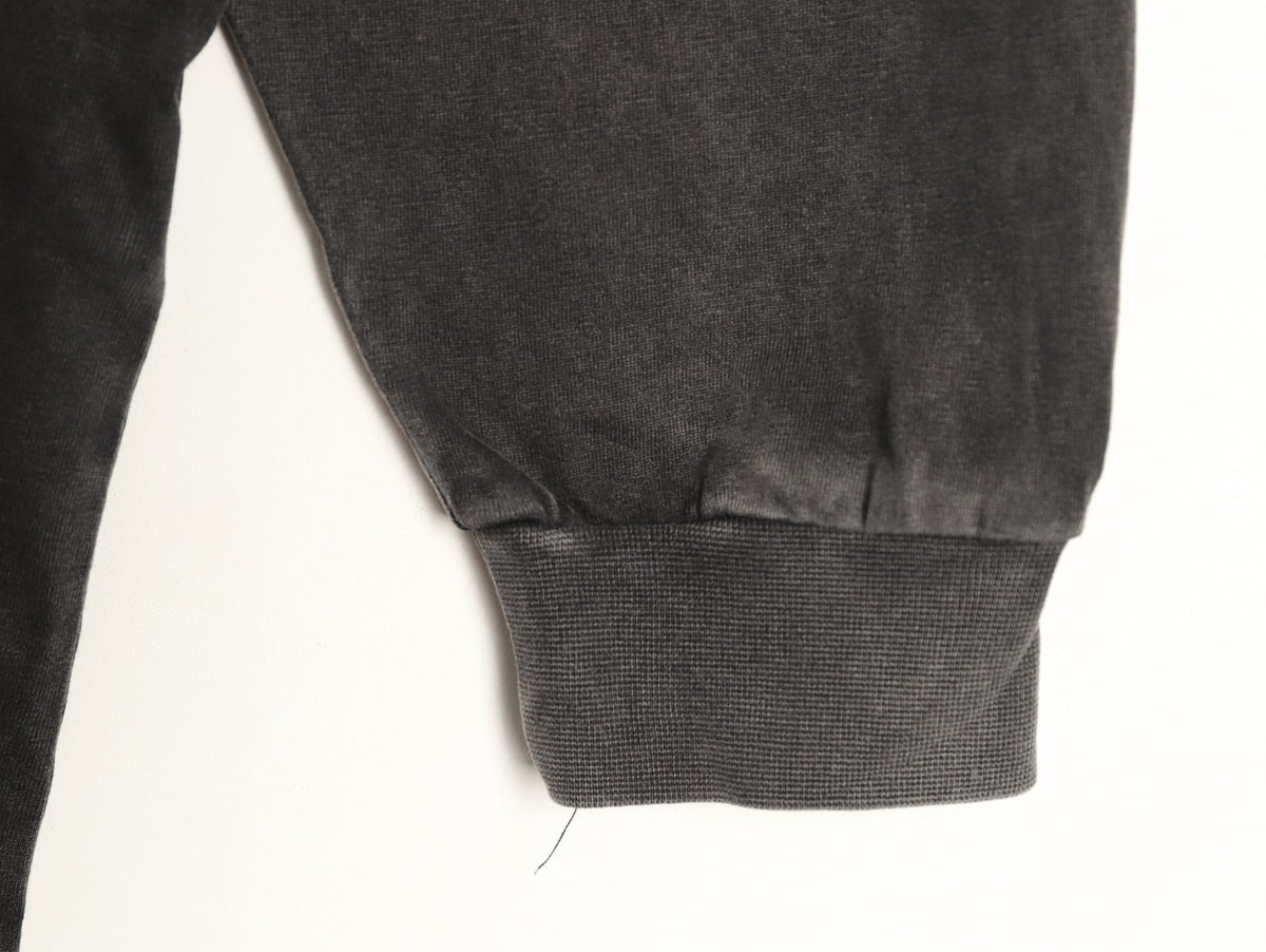 Balenciaga Blue Embroidered Logo Black Long-Sleeve T-Shirt