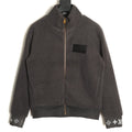 Louis Vuitton LV Jacquard-Collar Black Plush Stand-Collar Jacket