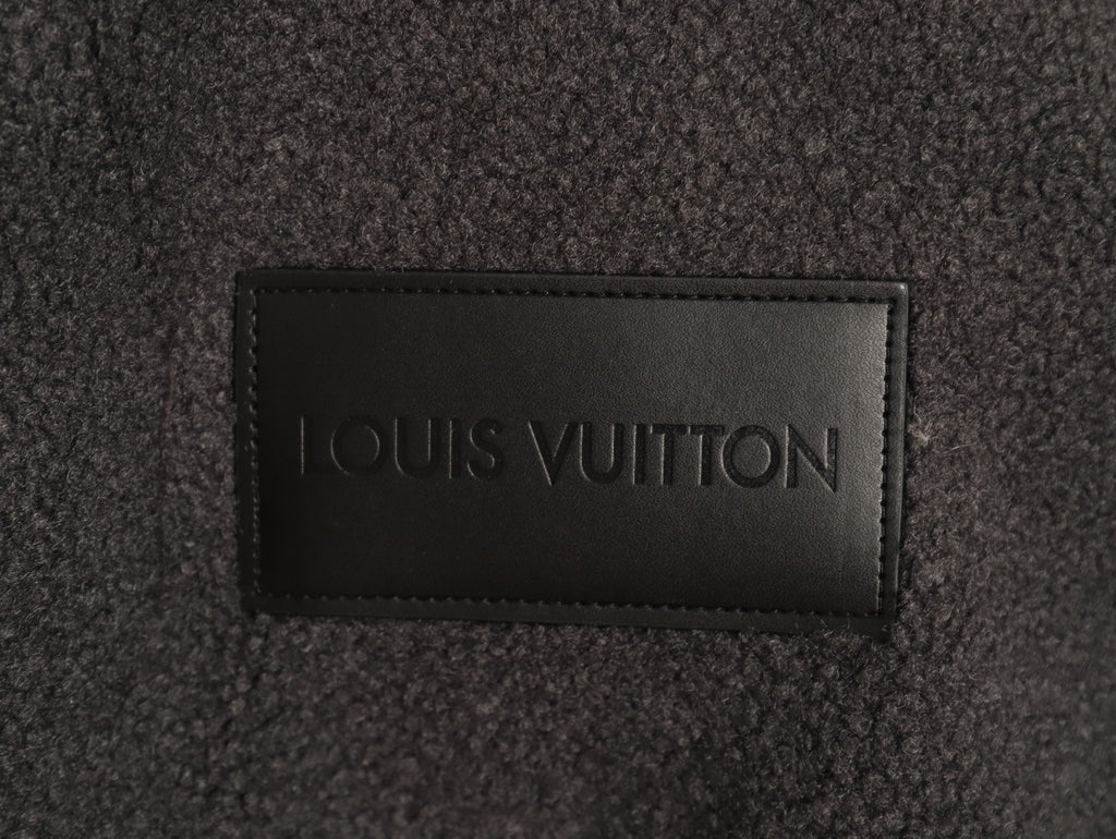 Louis Vuitton LV Jacquard-Collar Black Plush Stand-Collar Jacket