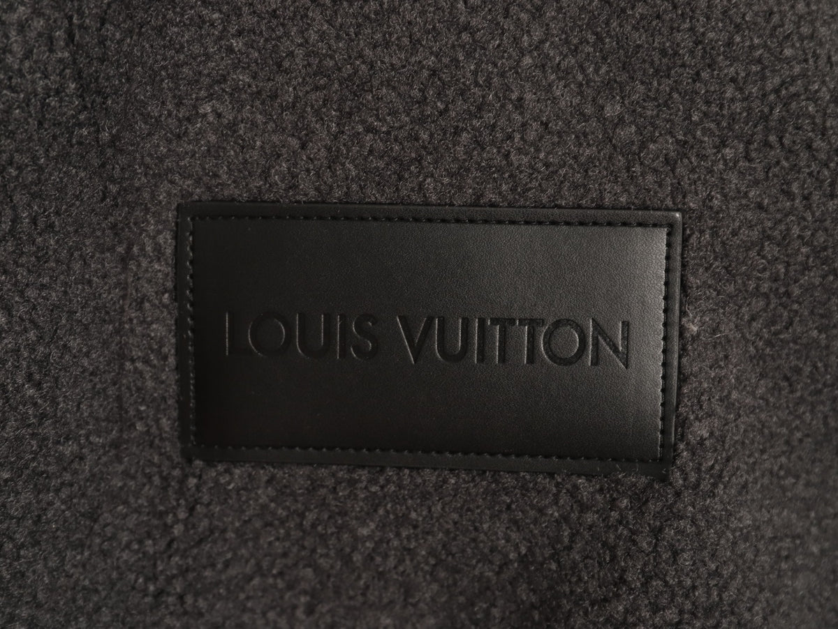 Louis Vuitton LV Jacquard-Collar Black Plush Stand-Collar Jacket