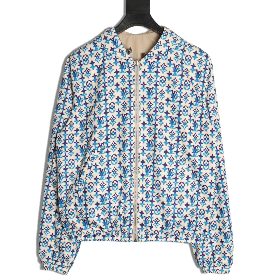 Louis Vuitton LV Reversible Monogram Beige Hooded Windbreaker Jacket