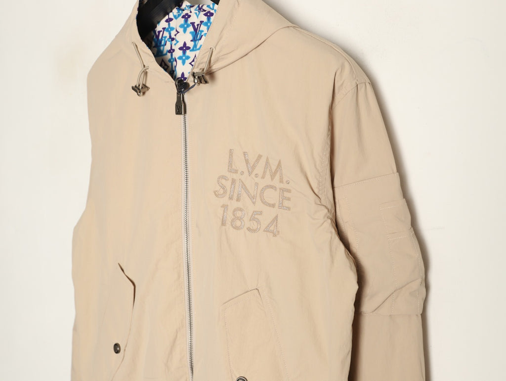 Louis Vuitton LV Reversible Monogram Beige Hooded Windbreaker Jacket