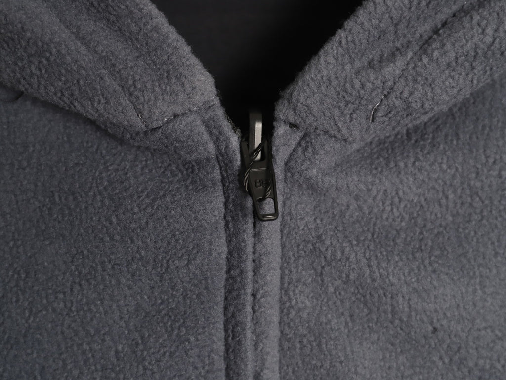 Balenciaga BLCG Script Embroidered Reversible Fleece Hooded Jacket