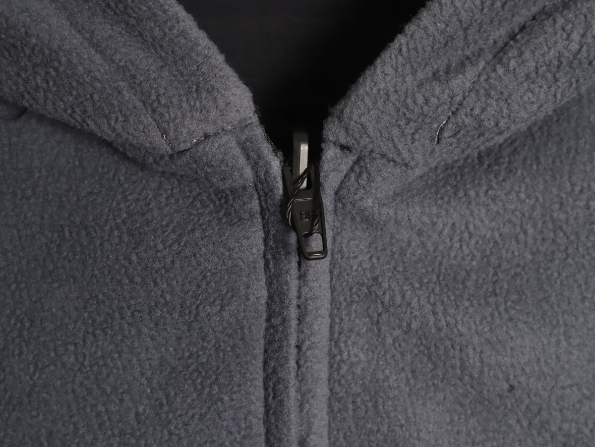 Balenciaga BLCG Script Embroidered Reversible Fleece Hooded Jacket