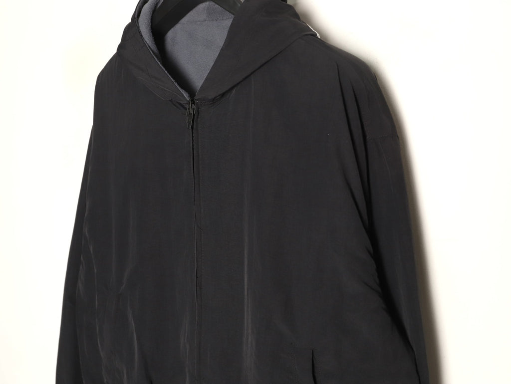 Balenciaga BLCG Script Embroidered Reversible Fleece Hooded Jacket