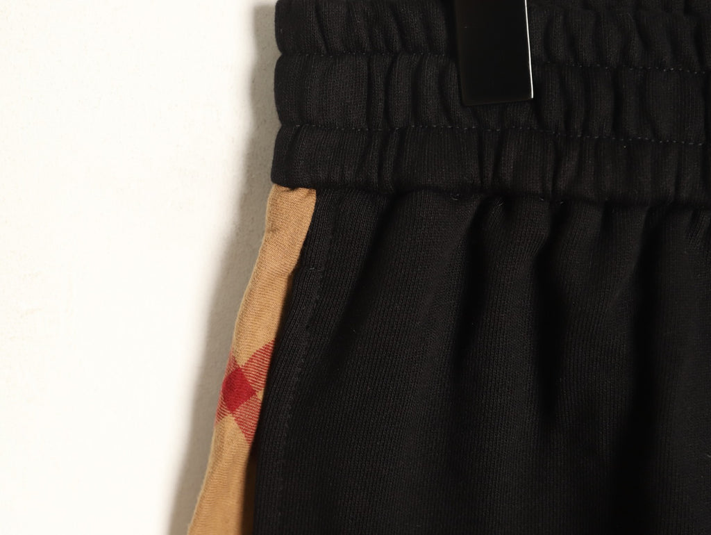 Burberry Check Side-Panel Black Jogger Pants