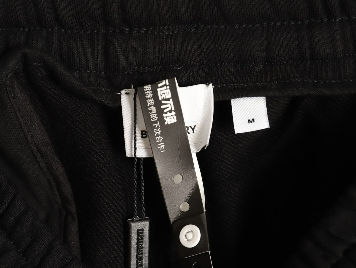 Burberry Check Side-Panel Black Jogger Pants