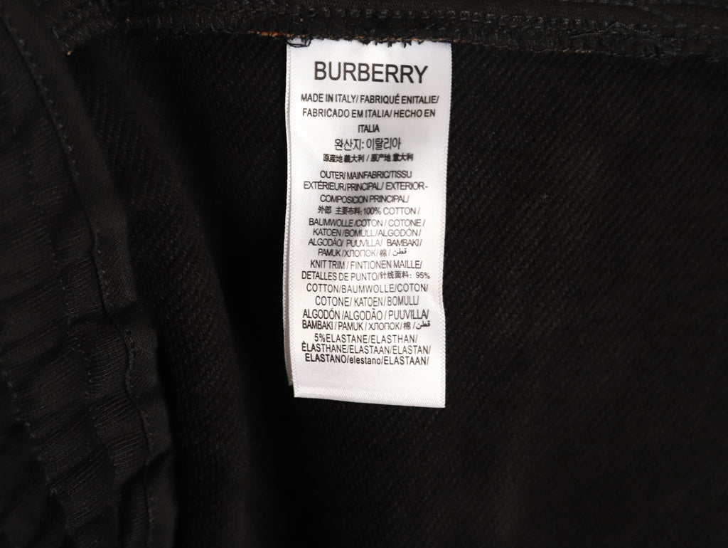 Burberry Check Side-Panel Black Jogger Pants