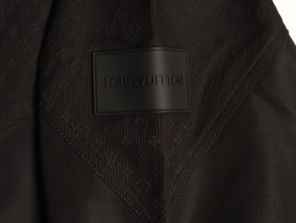 Louis Vuitton Tonal Monogram Panel Black Hooded Shell Jacket