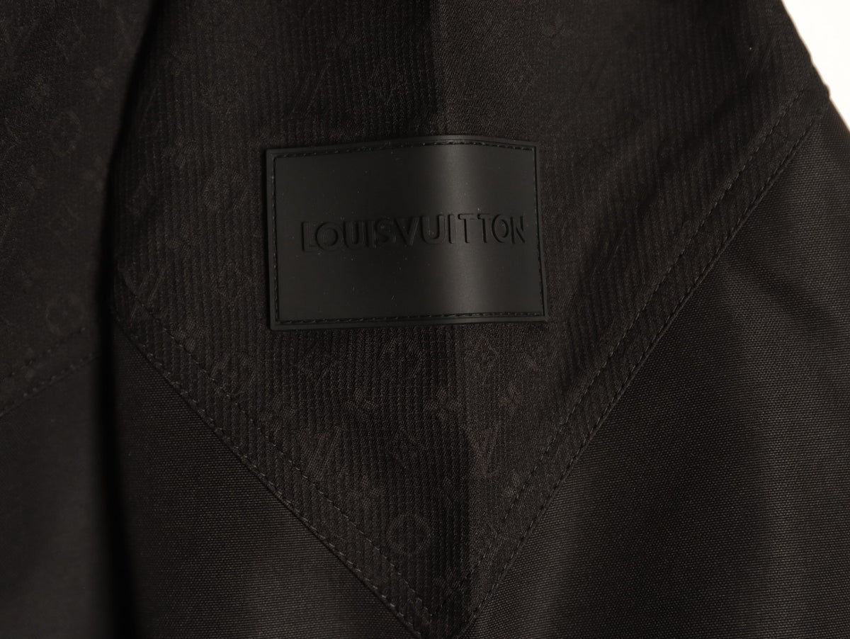 Louis Vuitton Tonal Monogram Panel Black Hooded Shell Jacket