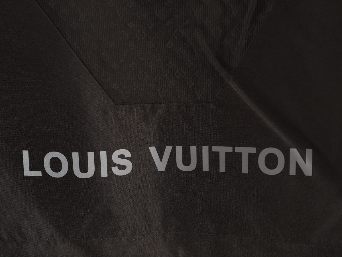 Louis Vuitton Tonal Monogram Panel Black Hooded Shell Jacket