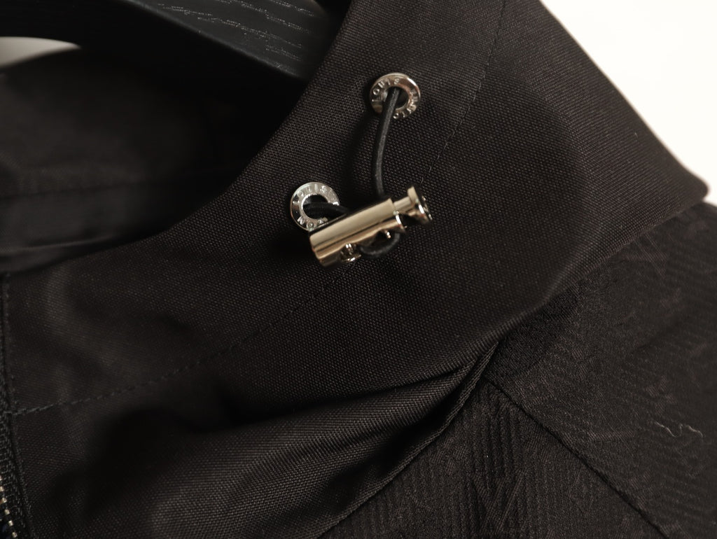 Louis Vuitton Tonal Monogram Panel Black Hooded Shell Jacket