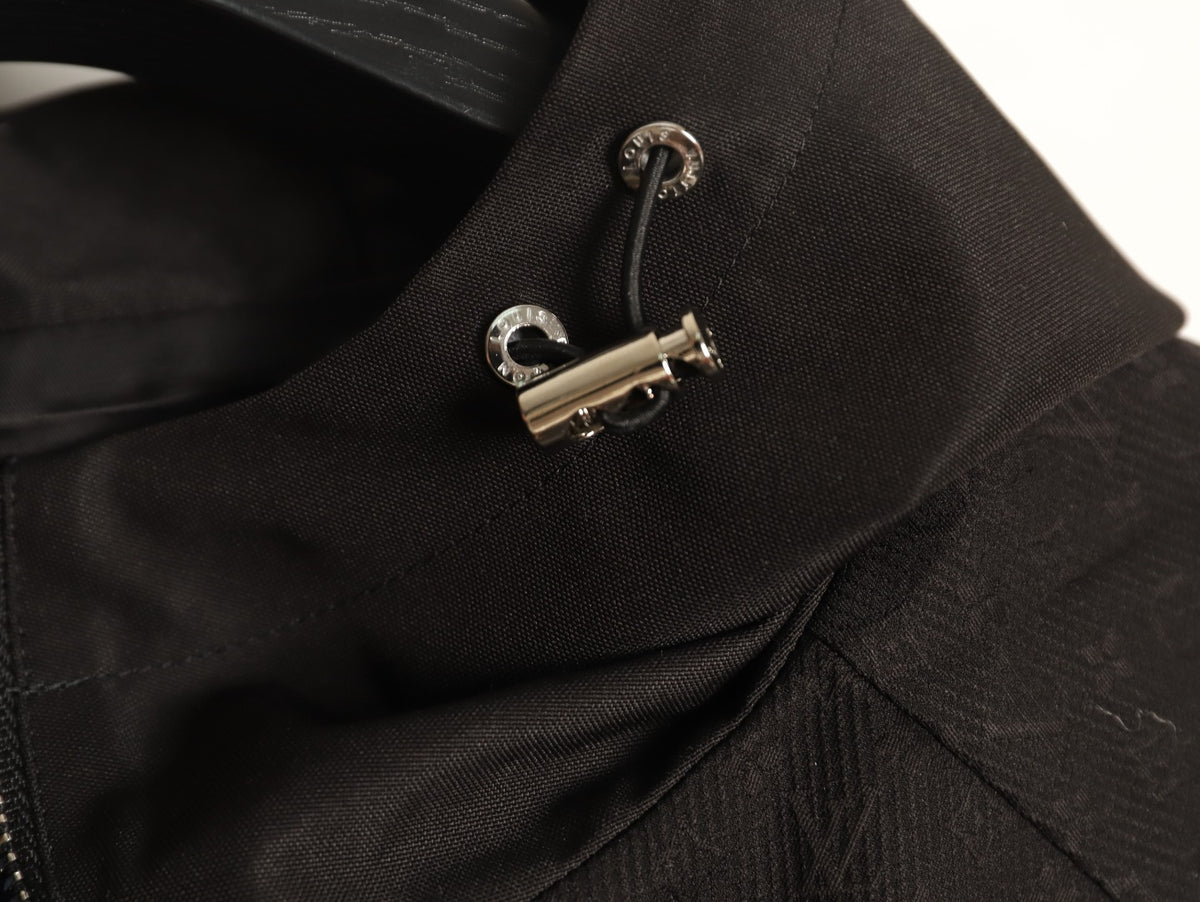 Louis Vuitton Tonal Monogram Panel Black Hooded Shell Jacket