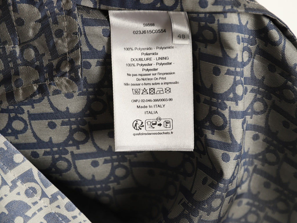 Dior Oblique CD Bee Embroidered Gray Zip-Collar Jacket