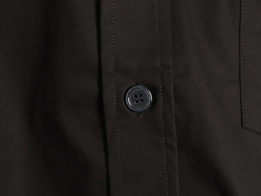 Burberry TB Embroidered Tape-Trim Black Long-Sleeve Shirt