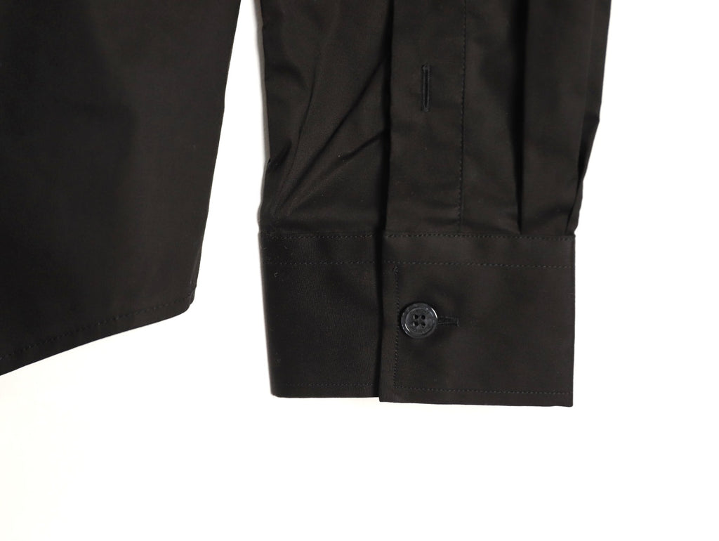 Burberry TB Embroidered Tape-Trim Black Long-Sleeve Shirt