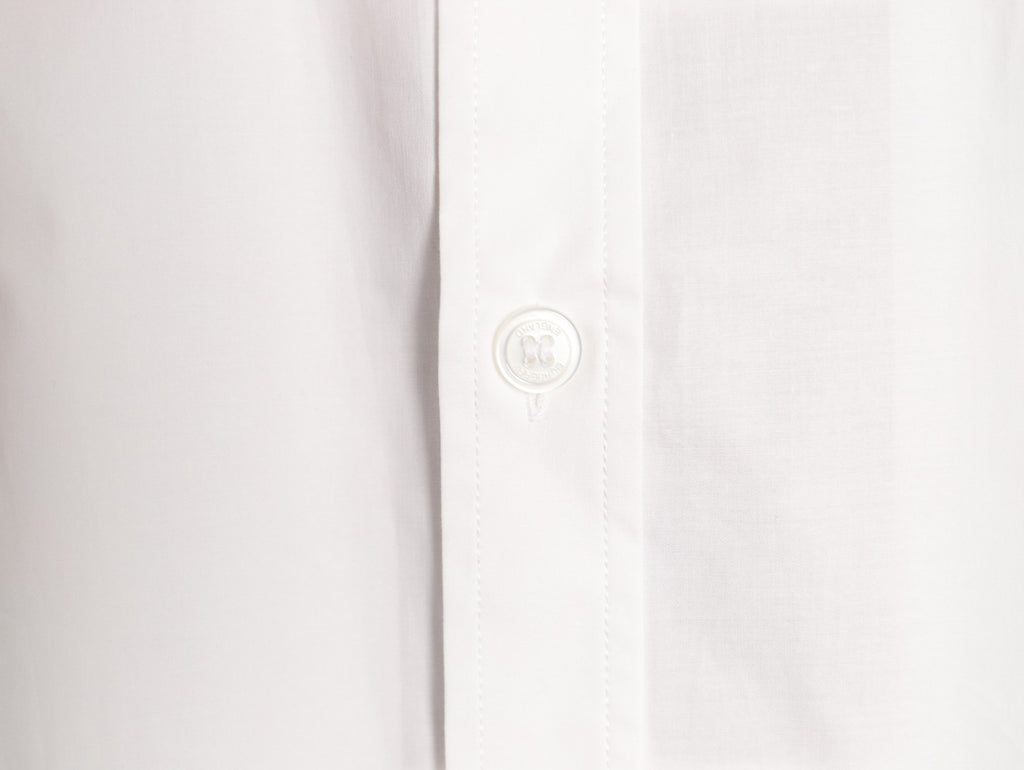 Burberry Equestrian Knight Embroidered White Long-Sleeve Shirt