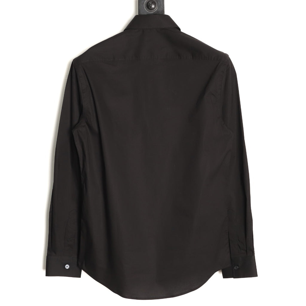 Burberry Equestrian Knight Embroidered Black Long-Sleeve Shirt
