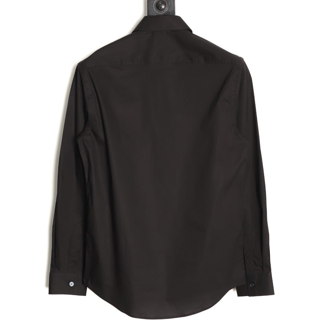 Burberry Equestrian Knight Embroidered Black Long-Sleeve Shirt