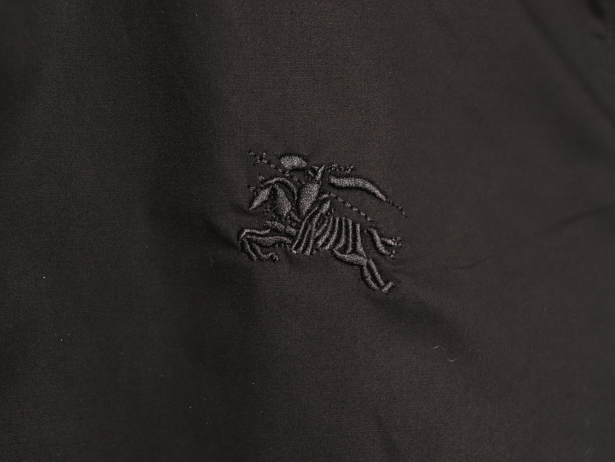 Burberry Equestrian Knight Embroidered Black Long-Sleeve Shirt