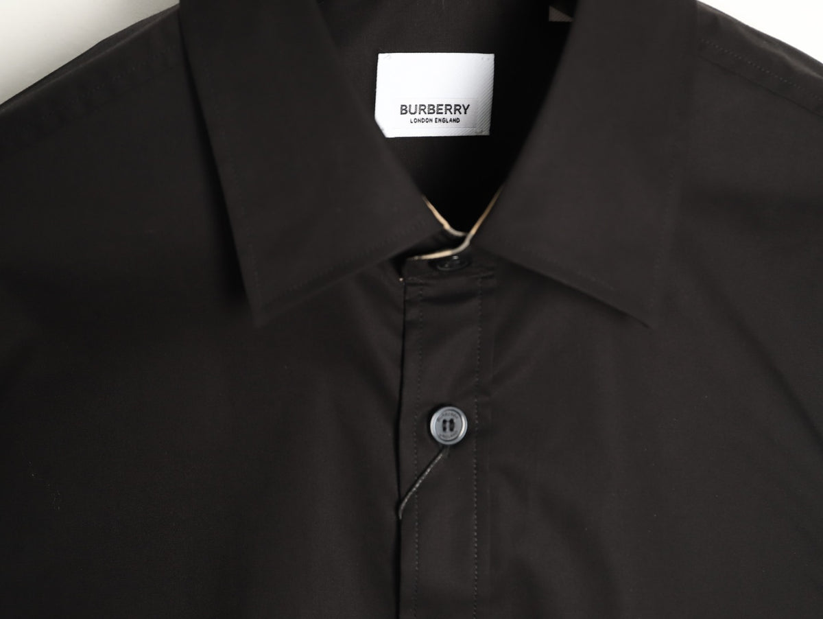 Burberry Equestrian Knight Embroidered Black Long-Sleeve Shirt
