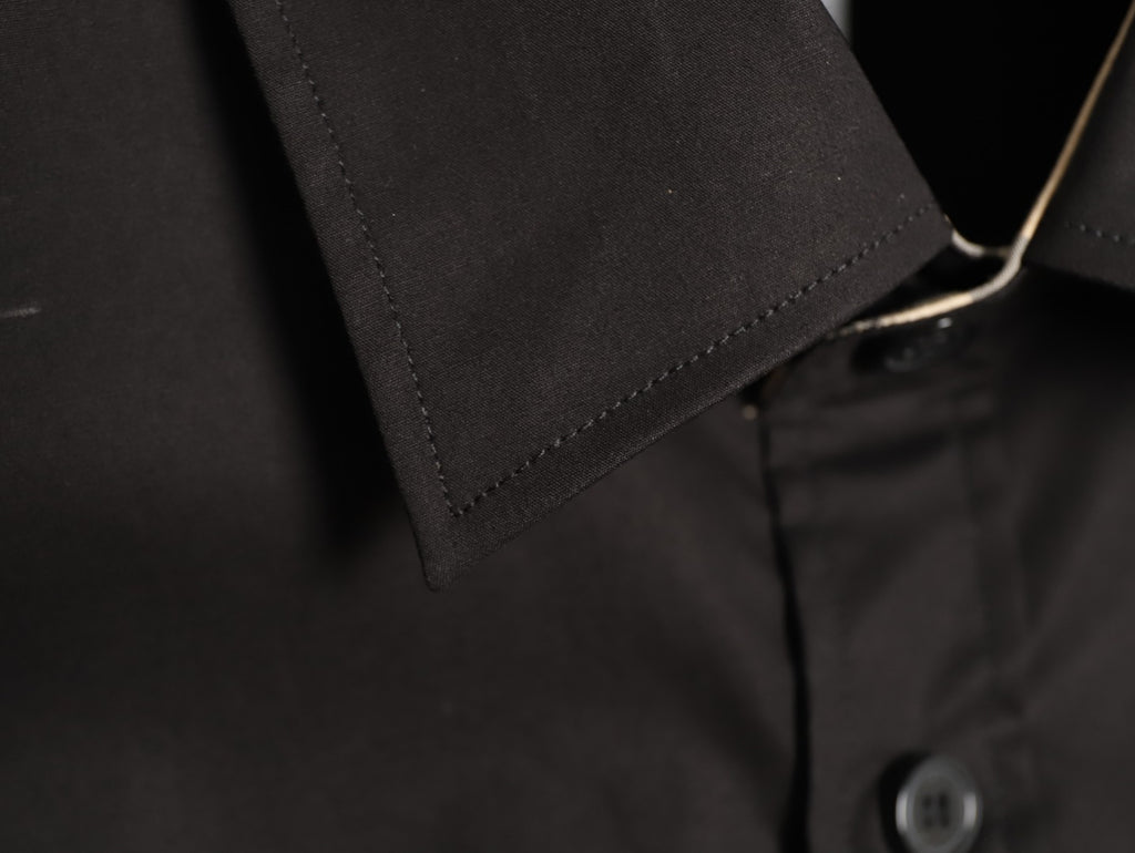 Burberry Equestrian Knight Embroidered Black Long-Sleeve Shirt