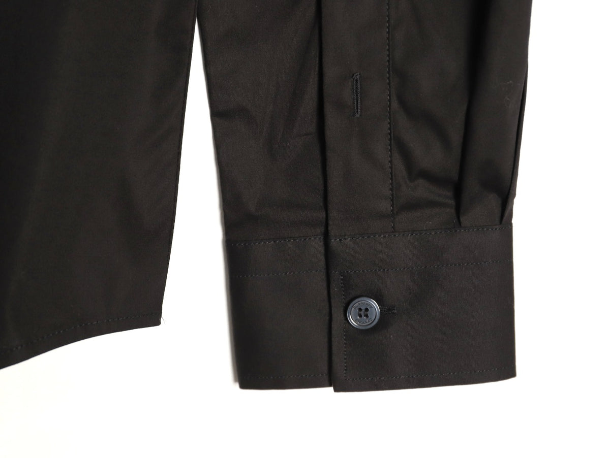Burberry Equestrian Knight Embroidered Black Long-Sleeve Shirt