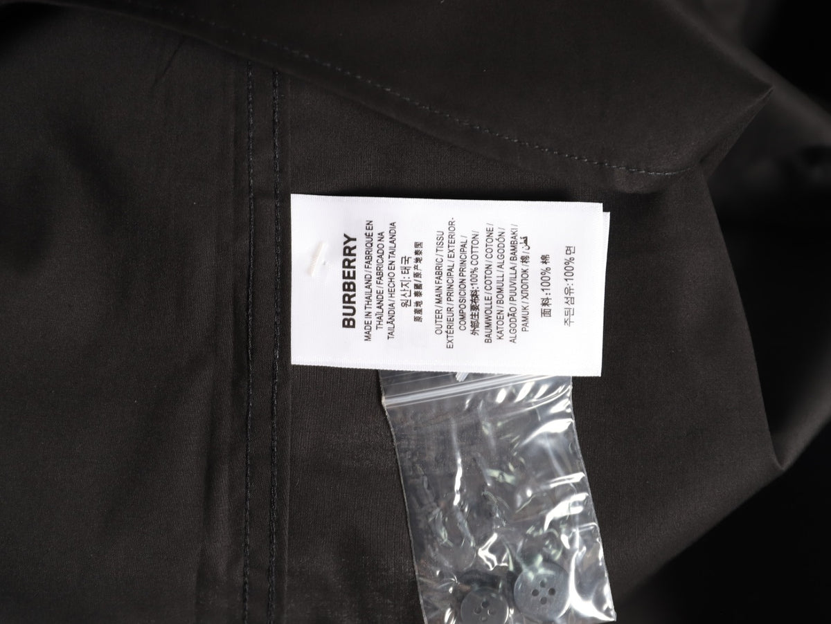 Burberry Equestrian Knight Embroidered Black Long-Sleeve Shirt