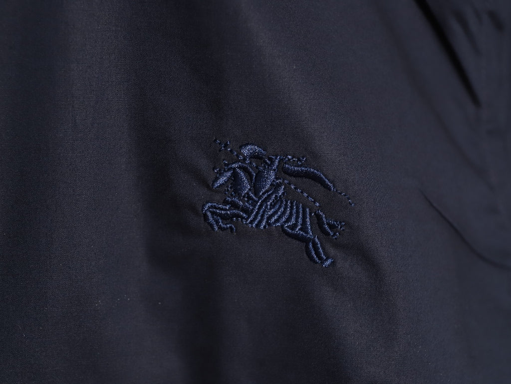 Burberry Equestrian Knight Embroidered Navy Long-Sleeve Shirt