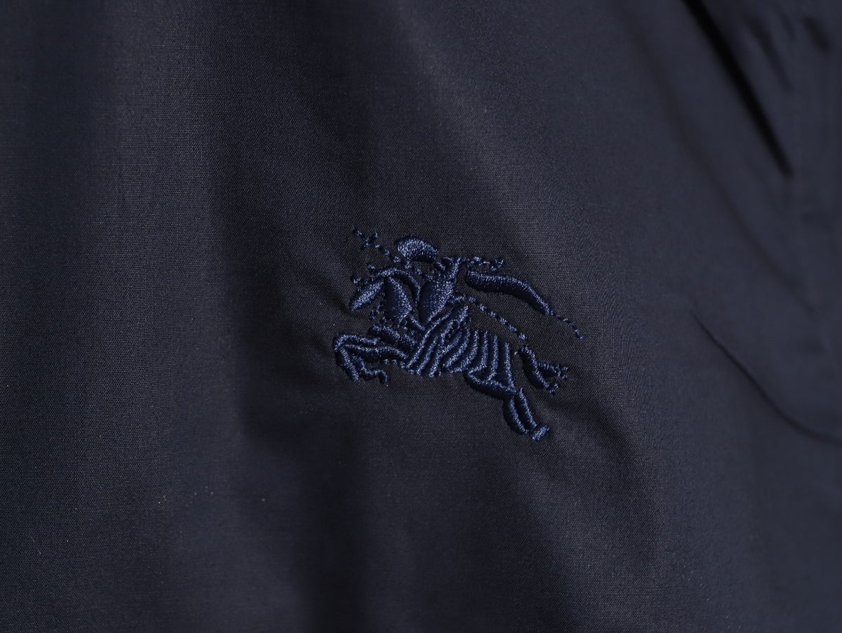 Burberry Equestrian Knight Embroidered Navy Long-Sleeve Shirt