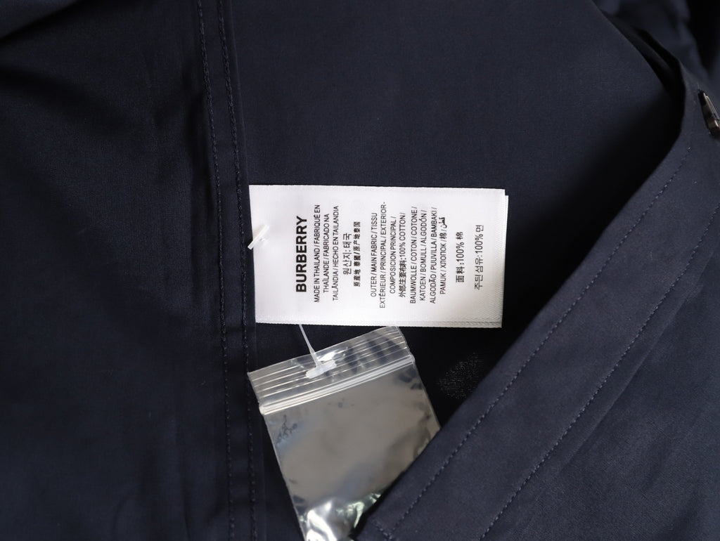 Burberry Equestrian Knight Embroidered Navy Long-Sleeve Shirt