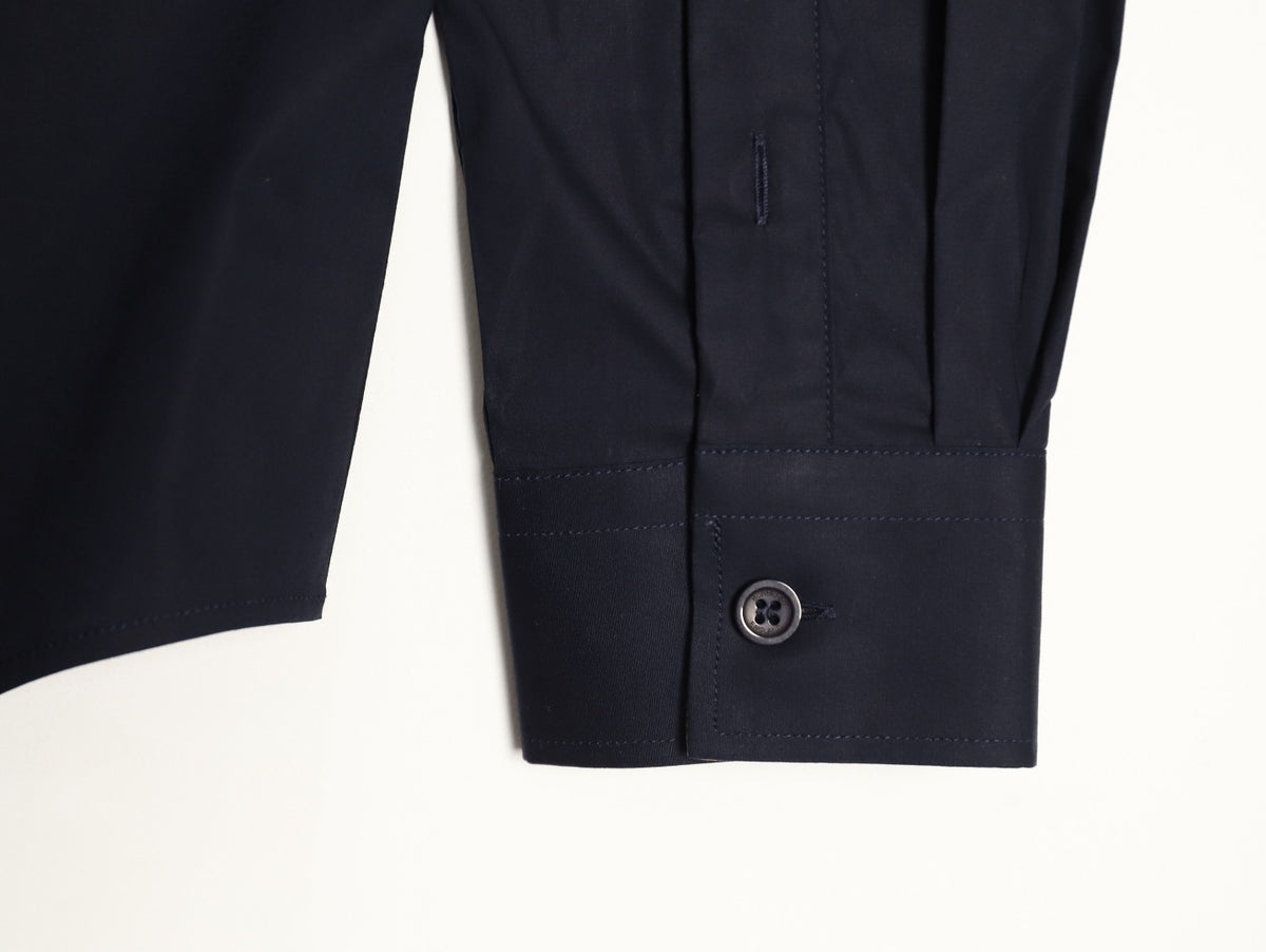 Burberry Equestrian Knight Embroidered Navy Long-Sleeve Shirt