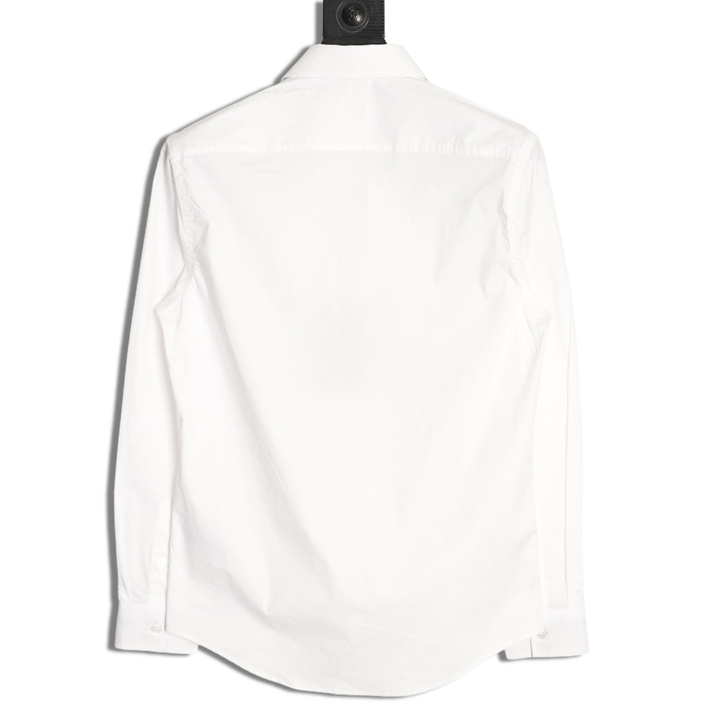 Burberry TB Monogram Embroidered White Long-Sleeve Shirt