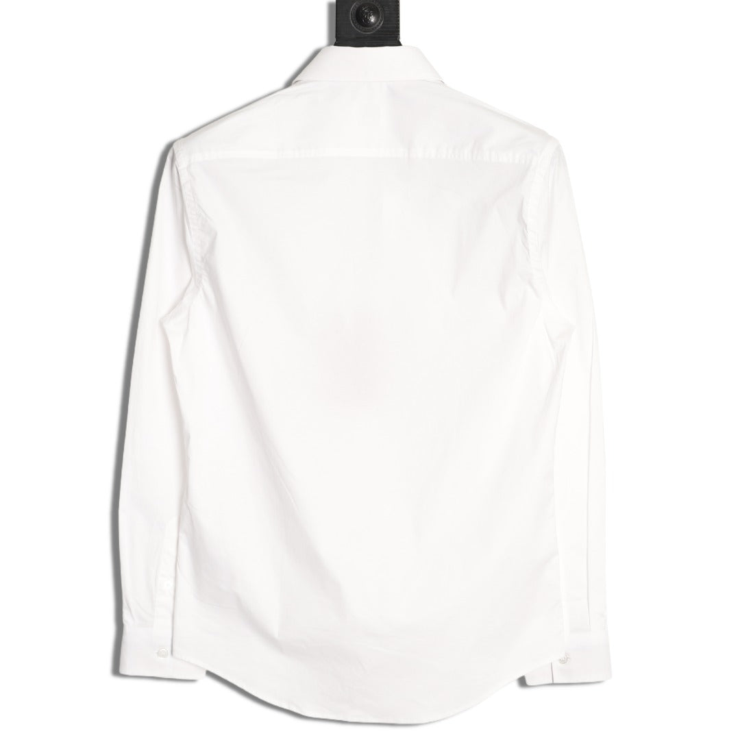 Burberry TB Monogram Embroidered White Long-Sleeve Shirt