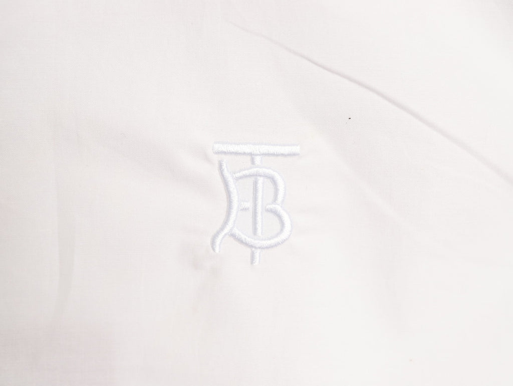 Burberry TB Monogram Embroidered White Long-Sleeve Shirt